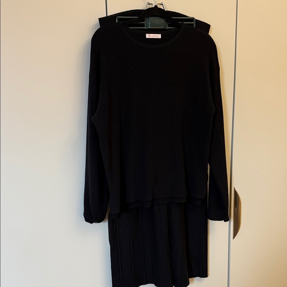 Black Long Sleeve sweater and pants set